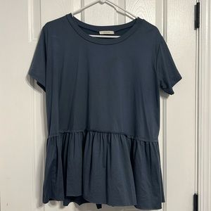 Boutique | Slate Blue entro Peplum Top